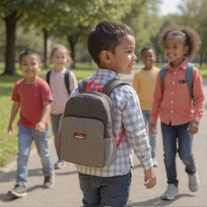 Trail maker 15 Inch Backpack for Kids, Preschool, Elementary & Middle School Students – Spacious Bookbag with Large Front Pocket, Adjustable Straps, Fits up to 13 Inch Laptop (Grey) - color: Grey