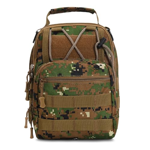 Viriber Tactical Backpack, Waterproof Military Cross-body Molle Sling Shoulder Backpack Chest Bag for Outdoor Every Day Carry Camouflage A - color: Camo a