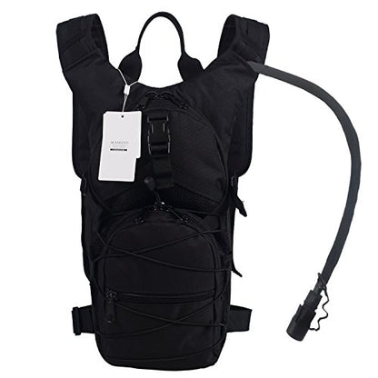 Hydration Backpack with 3L Water Bladder for Hiking and Climbing - color: Black