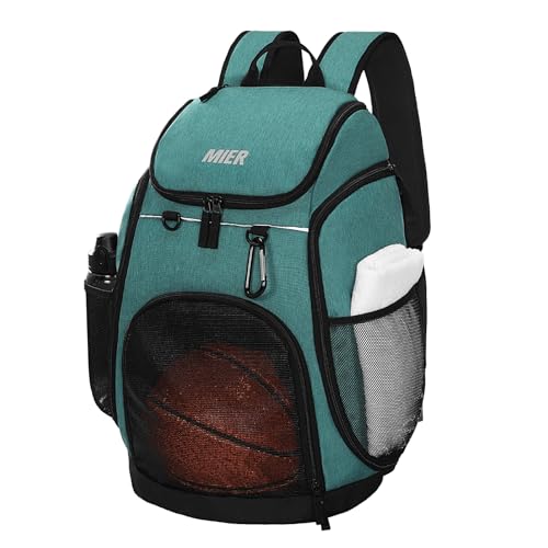 MIER Gym Backpack 40L Basketball Backpack with Ball Compartment & Shoes Storage Multi-Functional Sports Soccer Bag Large Equipment Back Pack Volleyball Backpacks for Men Women - color: Light Green