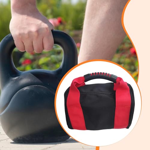 Kettlebell Sandbag Bag Only with Handle - Sand Weights Bag for Functional Fitness, Boxing, Bodybuilding (Sand Not Included) - color: Red