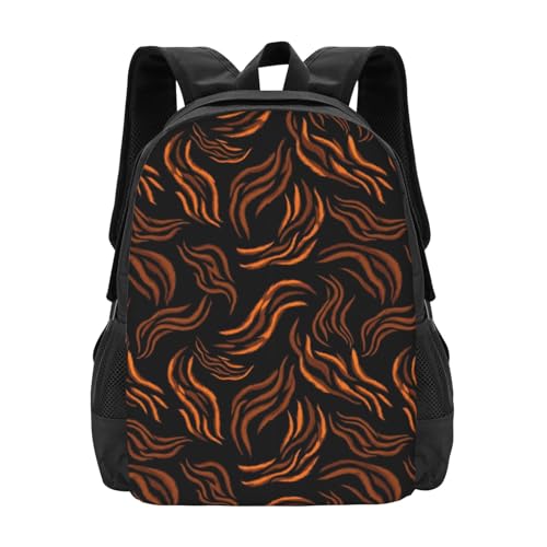 Fashion Daily Rucksack Tigers Stripe Brown, Multipurpose Large Capacity Anti Theft Carry On Pack for Sports Picnic Business Travel Unisex - color: Design (1026)