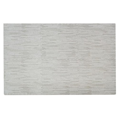 100 Sq. Ft 3/8 Inch Thick Printed Foam Tiles Interlocking Foam Mat, 24" x 24", 25 pcs, White Wood Grain Style Protective Flooring, for Home, Exercise or Trade Show - color: White Wood Grain