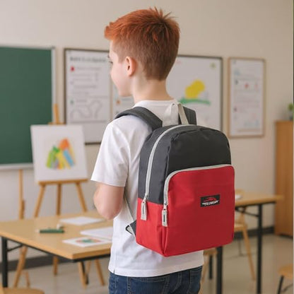Trail maker 15 Inch Backpack for Kids, Preschool, Elementary & Middle School Students – Spacious Bookbag with Large Front Pocket, Adjustable Straps, Fits up to 13 Inch Laptop (Red) - color: Red