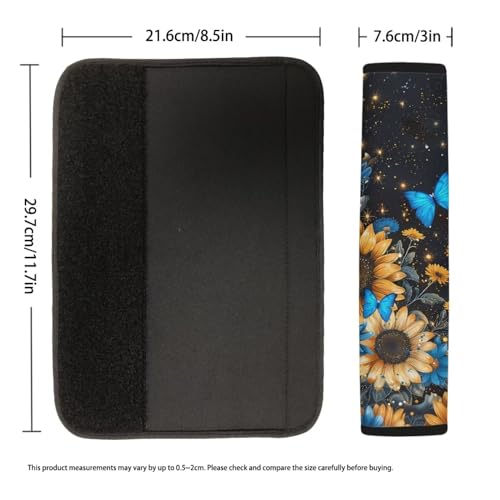 Dreaweet Soft Seat Belt Cover Pad Sunflower Butterfly Seatbelt Covers Car Accessories for Men Boys,Car Seat Belt Covers for Adults Kids - color: Sunflower Butterfly