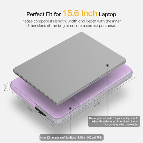 15.6 16 inch Laptop Case Sleeve for HP 15.6 Laptop, HP Omnibook 16, Lenovo Yoga 7i 16/Ideapad Pro 16/Legion Pro 16, Dell Inspiron Plus 16, Samsung Galaxy Book 16 Computer Bag(Purple) - color: Purple, size: 15.6 inch