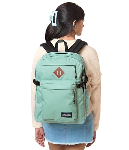 JanSport Main Campus Backpack - Travel or Work Backpack with 15-Inch Laptop Sleeve and Dual Water Bottle Pockets, Faded Sage - color: Faded Sage