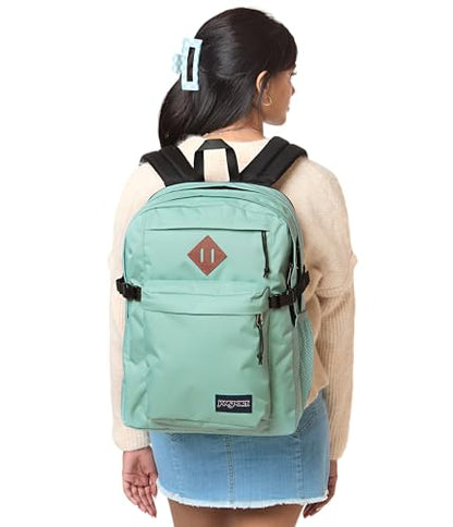 JanSport Main Campus Backpack - Travel or Work Backpack with 15-Inch Laptop Sleeve and Dual Water Bottle Pockets, Faded Sage - color: Faded Sage
