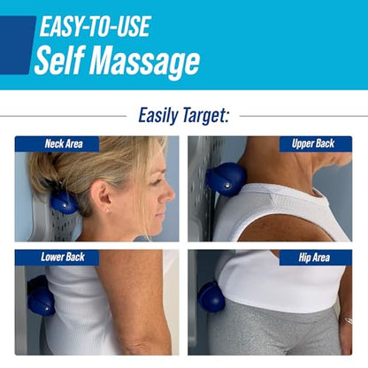EZ-Bak Wall Mounted Roller Ball Neck and Back Massager - Deep Tissue Myofascial Release Tool, Adjustable Roller Balls for Trigger Point Therapy, Pain Relief, Flexibility, and Full Body Muscle Recovery