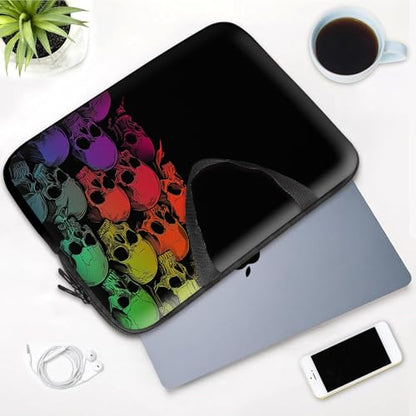 14 15 15.4 15.6 inch Laptop Handle Bag Computer Bag, Pouch Holder Notebook Sleeve Cover Soft Case Compatible for Dell,Lenovo,Toshiba HP, Asus Notebook-Colorful Skulls - color: Colorful Skulls