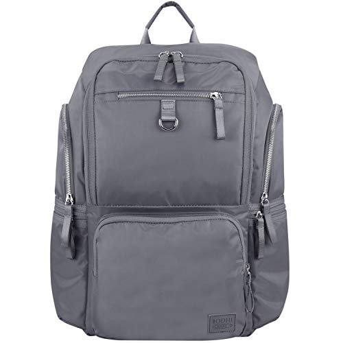 BODHI Baby Waterproof Multi-Function Travel Essentials Baby Tote Diaper Bag Backpack Changing Pad, Stroller Straps for Parents, Unisex, Ash Gray - color: Ash Gray