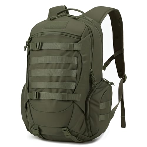 35L Tactical Backpack for Men, MOLLE Military Bug Out Bag, Waterproof Rucksack for Hiking with Hydration Port Army Green - color: Army Green