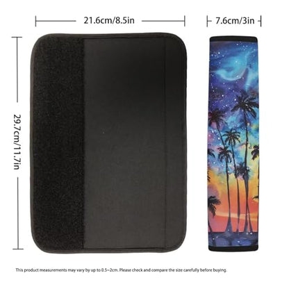 Dreaweet Sunset Palm Tree Seat Belt Cover Pad Hawaiian Print Car Accessories Seatbelt Covers for Women Girly,Soft Seatbelt Cushion Seat Belt Covers - color: Sunset Palm Tree
