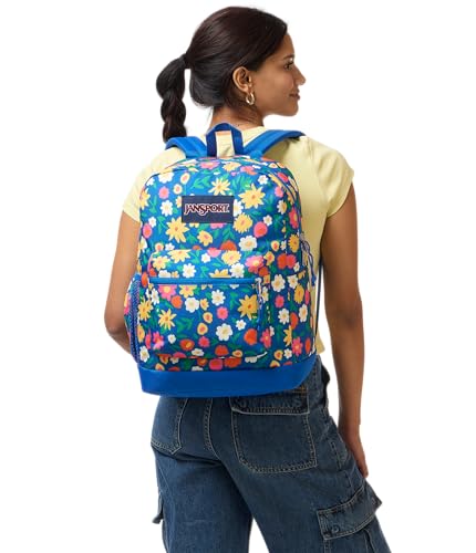 JanSport Cross Town Plus Backpack - Large Main Compartment, Side Water Bottle Pocket, 15-Inch Padded Laptop Sleeve - Flower Market - color: Flower Market