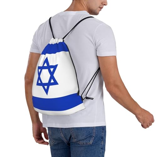 Israel Flag Drawstring Bag Sport Gym Backpack Beach Travel Sack Draw String Yoga Bag For Men Women - color: Israel Flag