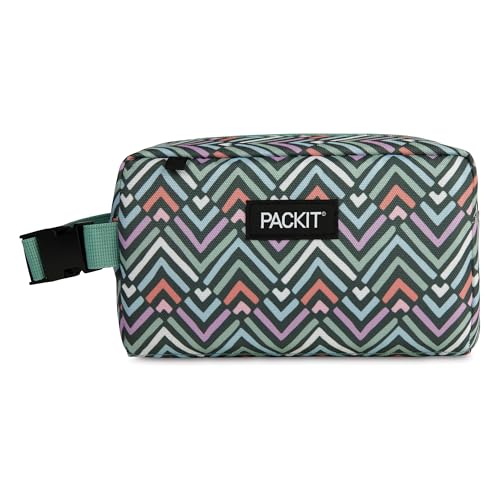 PackIt Freezable Small Insulated Snack Box, Diamond Chevron, with EcoFreeze Technology (Built-in Ice Pack), Mini Cooler or Small Lunch Bag, For Fresh Snacks On the Go, for Work, Gym, or Travel - color: Diamond Chevron