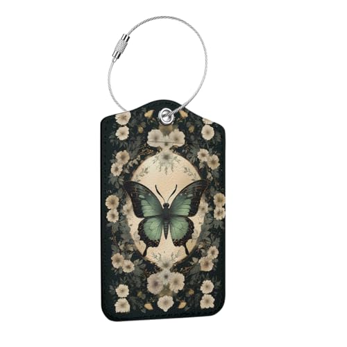 Floral Butterfly Luggage Tag, Suitcase Tags with Privacy Flap and Metal Loop, Gothic Luggage Tags for Suitcases, Identifiers Travel Essentials Bag Tag, Travel Gifts for Women Girls Friends - color: Multicolored 1438