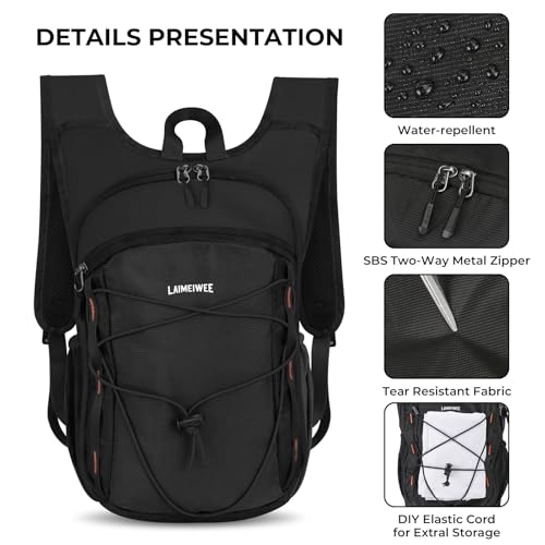 13L Small Hiking Backpack for Women Men, Lightweight Foldable Day pack, Packable Daypack for Travel, Camping (Black) - color: Black