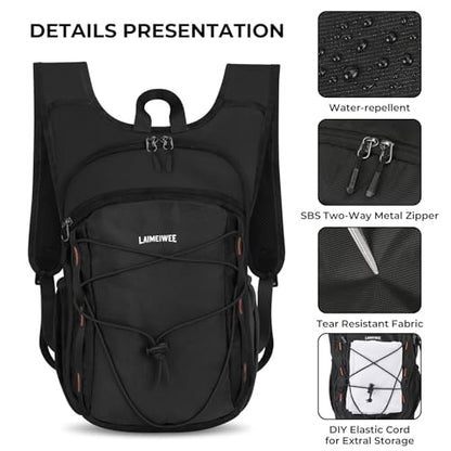 13L Small Hiking Backpack for Women Men, Lightweight Foldable Day pack, Packable Daypack for Travel, Camping (Black) - color: Black