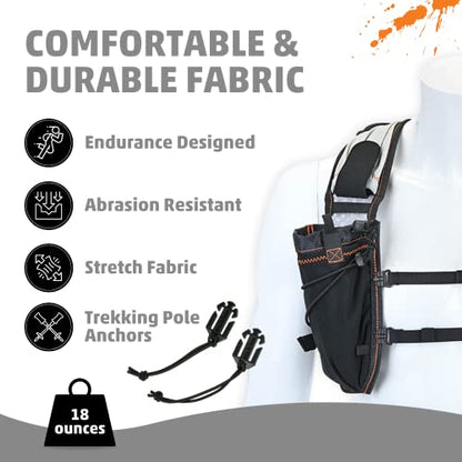 Orange Mud Adventure Pack 12L 3.0 – Black Hydration Backpack with 2 L Bladder Included – Trail Running, Adventure Racing, Hiking & MTB Gear Pack - color: Black, size: 12L, style: With Trekking Pole Hardware
