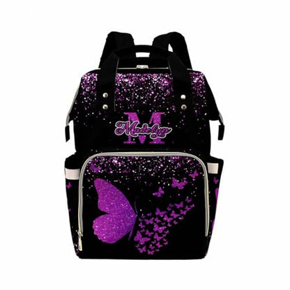 MyPupSocks Personalized Diaper Backpack Butterfly, Custom Butterfly Diaper Bag Baby Nappy Bags Fashion Shoulder Casual Daypack Bag for Mom Baby Girls Boys Travel Hiking - color: Color 20