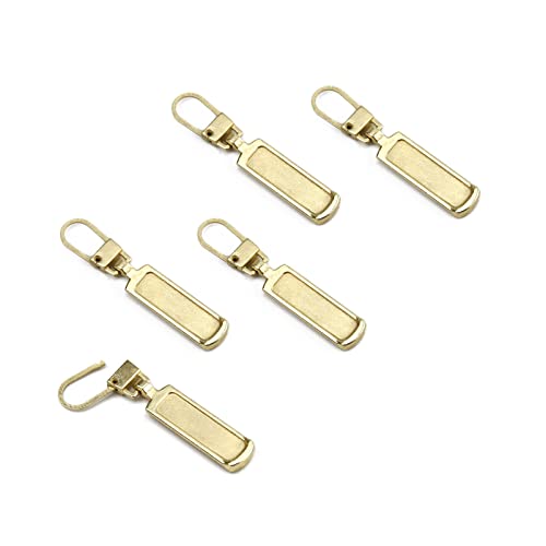TOPASION Metal Zipper Pull Replacement for Small Holes, Detachable, Repair for Jacket, Bag Boots, Purse, Coat, Pants (5 Pcs Gold) - color: 5 Pcs Gold
