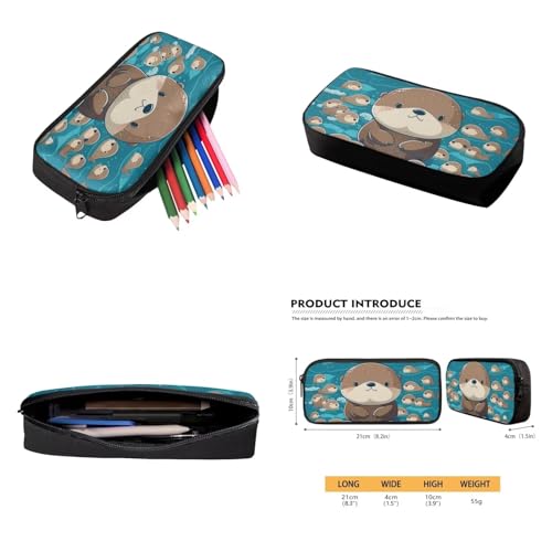 4PCS Cartoon Otter Backpack Set for Girls Boys Kawaii School Bag with Lunch Bag Pencil Case and Water Bottle Holder Lightweight Bookbag for Kids Elementary Middle School Students - color: Cartoon Otter
