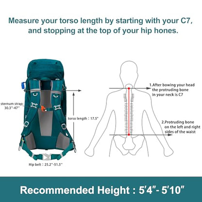 N NEVO RHINO Internal Frame Hiking Backpack 50/60/65/70/80L, Mountain Climbing Camping Backpack Daypack Waterproof Rain Cover | Mountain Climbing - color: 01 Green, size: 45+5L
