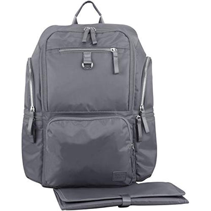 BODHI Baby Waterproof Multi-Function Travel Essentials Baby Tote Diaper Bag Backpack Changing Pad, Stroller Straps for Parents, Unisex, Ash Gray - color: Ash Gray