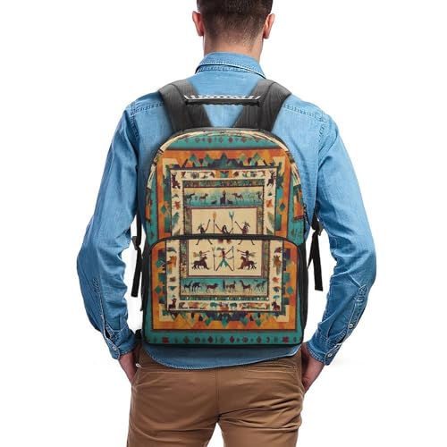 Supdreamc Rucksacks Lightweight Multipurpose Anti-Theft Southwestern Native American Indian Shoulder Bag Large Capacity Business Computer Bag With Smooth Zippers - color: Pattern 432