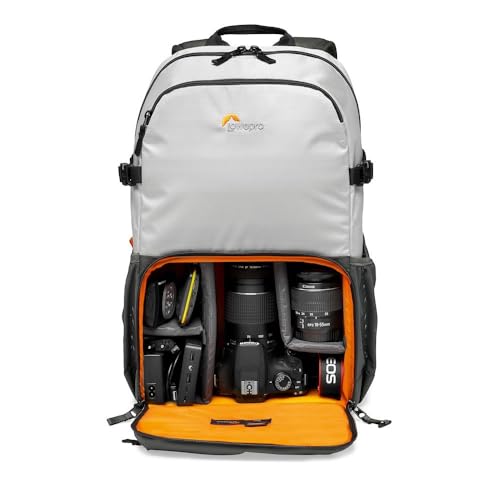 Lowepro LP37238-PWW Truckee BP 250 LX Outdoor Camera Backpack, Fits 15 inch Tablet, for Compact DSLR/Mirrorless, for Sony, Canon, Nikon, 1-2 Lenses, Gimbal, Video Drone, DJI, Osmo, Mavic, Light Grey - size: 250 LX, style: Truckee Bp 250 Lx (Grey)