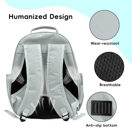 Cat Backpack, Airline Approved Bubble Carrying Bag for Small Medium Dogs Cats, Space Capsule Pet Carrier Dog Hiking Backpack Travel Carrier (Grey) - color: Grey