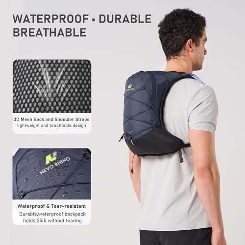 N NEVO RHINO Hydration Backpack,Lightweight Water Backpack for Hiking with 2L Water Bladder,Hydropack Hydration Pack for Cycling Running Trail Rave - color: Blue