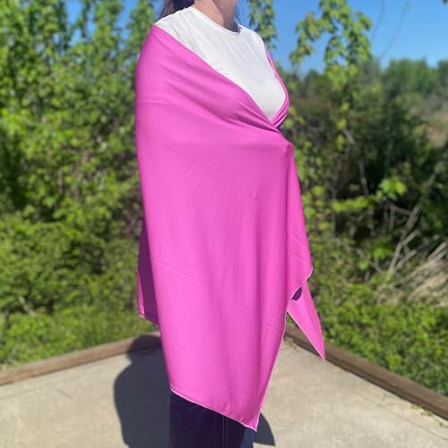 SHAKEitCOOL Large Cooling Shawl - Instant Heat Relief for Outdoor Events - color: Electric Fuchsia