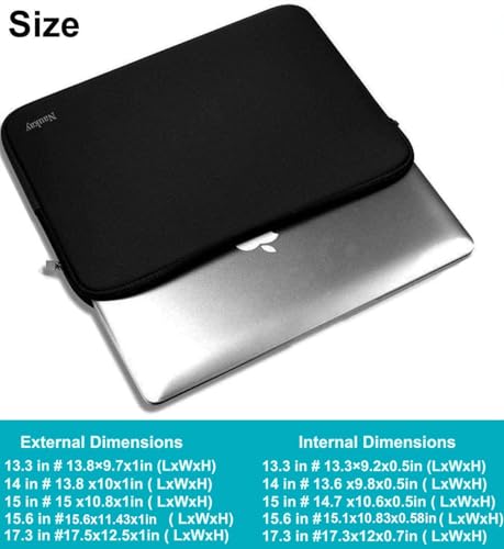 Naukay Laptop Sleeve Case, 15.6 Inch,Resistant Neoprene Notebook Computer Pocket Case/Tablet Briefcase Carrying Bag Compatible Asus/Dell/Fujitsu/HP/Sony/Toshiba/Acer- (Black) - color: Black, size: 15.6 inch