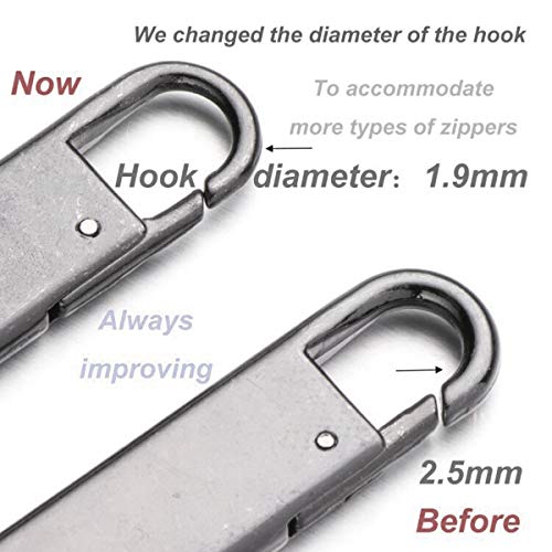 Zpsolution Zipper Pull Replacement Metal Zipper Handle Mend Fixer for Luggage Suitcases Bag - color: 2Pcs Black