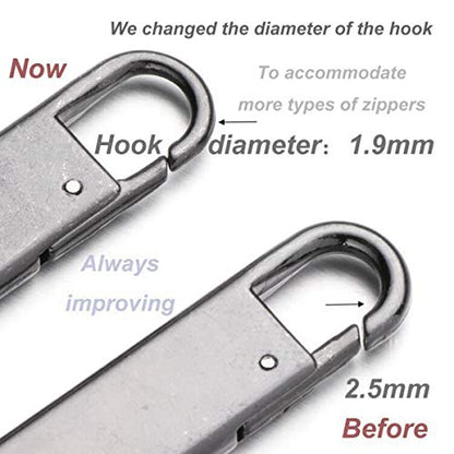 Zpsolution Zipper Pull Replacement Metal Zipper Handle Mend Fixer for Luggage Suitcases Bags - color: Black
