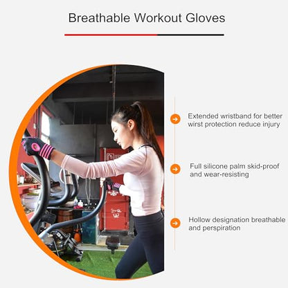 Weightlifting Gloves Padded Workout Gloves with Wrist Wrap Support Gym Gloves for Men Women Gym Exercise Fitness Training Lifting Dumbbell - size: Large
