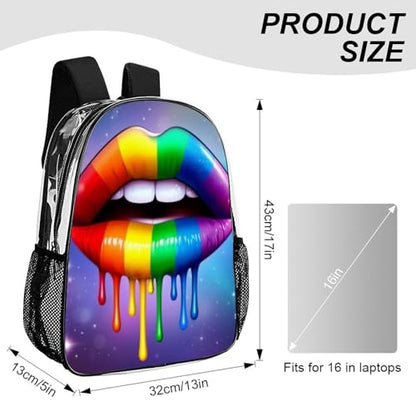 Shoulder Book Bags Polyester Multipurpose Anti-Theft Lgbt Gay Homosexual Lesbian Rainbow Lips Carry On Bag Large Capacity Travel Hiking Camping Rucksack - color: Pattern 209