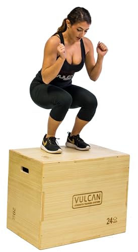 VULCAN 3-in-1 Wooden Plyo Box – Durable Ashwood Plyometric Jump Box for Home Gym and Commercial Training | Safe, Stable & Versatile for Box Jumps, Step-Ups, HIIT and Cross-Training Workouts - style: C) 3-in-1 Plyo Box - 16" x 20" x 24