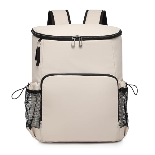 Backpack Cooler for Men and Women Insulated Waterproof Soft Lightweight Cooler Bag Leakproof 30 Cans Travel Camping Picnic Beach - color: Cream, size: 40 Cans