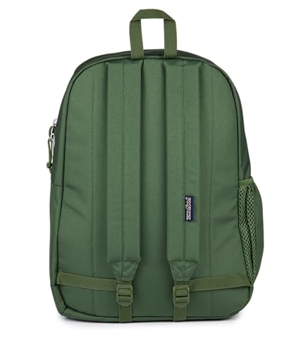 JanSport Cross Town Plus Backpack - Large Main Compartment, Side Water Bottle Pocket, 15-Inch Padded Laptop Sleeve - Cargo Green - color: Cargo Green