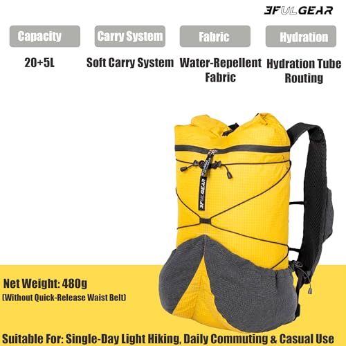 3F UL GEAR Koala Backpack 20L - Ultra-Lightweight UHMWPE Waterproof Daypack for Men & Women | Hiking & Outdoor Travel - color: Galaxy Grey