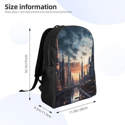 City Scape Backpack Casual Travel Daypack Lightweight Laptop Bags Hiking Backpacks for Women Men