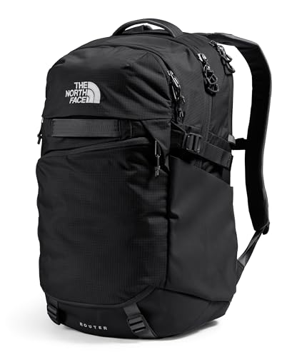 The North Face Router Everyday Laptop Backpack - Daypack, Water Repellent, Laptop Sleeve, Reflective Details, TNF Black/TNF Black-NPF, One Size - color: Tnf Black/Tnf Black-npf, size: One Size
