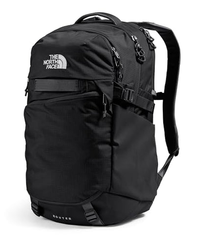 The North Face Router Everyday Laptop Backpack - Daypack, Water Repellent, Laptop Sleeve, Reflective Details, TNF Black/TNF Black-NPF, One Size - color: Tnf Black/Tnf Black-npf, size: One Size