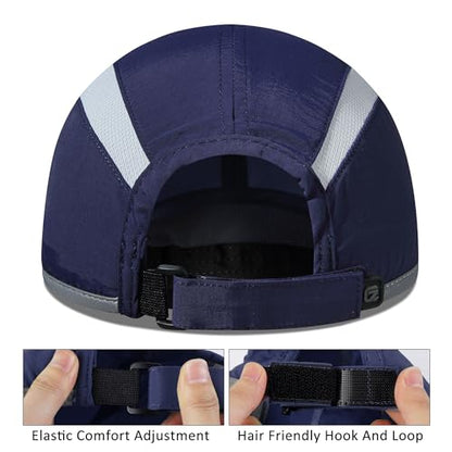 GADIEMKENSD Reflective Folding Outdoor Hat Unstructured Design UPF 50+ Sun Protection Sport Hats for Womens and Mens - color: Navy