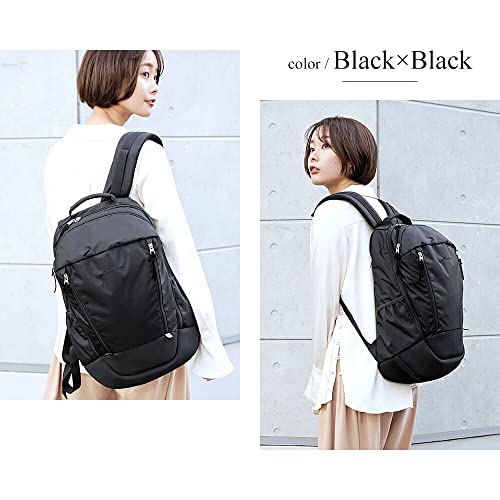 Rename Nylon Double Zip Backpack, Backpack, Men's, Simple, Black - color: Black