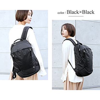 Rename Nylon Double Zip Backpack, Backpack, Men's, Simple, Black - color: Black