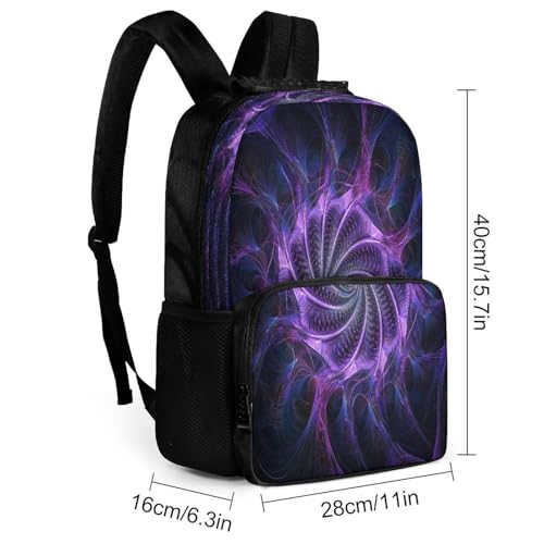 Supdreamc Daypack Backpack Polyester Anti-Theft Multipurpose Purple Tie Dye Trippy Art Bookbag Big Capacity Travel Hiking Camping Rucksack With Smooth Zippers - color: Pattern 428